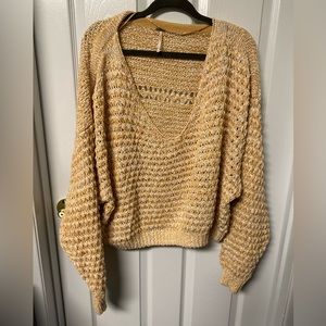 Free People Coconut V-Neck Sweater